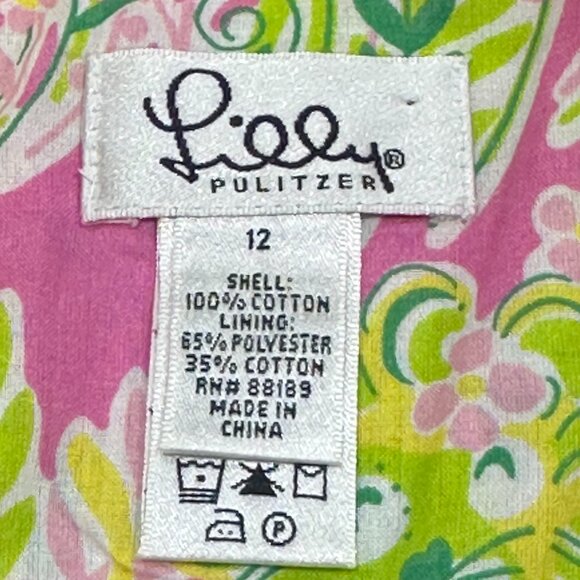 Vintage Lilly Pulitzer Shift Boho Crochet Edging Midi Dress 12 Ruffle Vacation - Picture 6 of 10